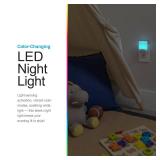 GE Color Changing LED Night Light for Kids, Dusk to Dawn Sensor, Home Decor Apartment Essentials, Wall Lights for Bedroom, Ambient Lighting, Nightlights Plug in, 1 Pack, 34693