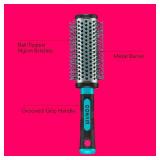 Conair Grip & Style Round Brush, Nylon Bristle Hair Brush for Blowout Styling, For Medium to Long Lengths, Ideal for Curly Hair