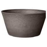 PSW Pot Collection TD25DC Plastic/Stone/Wood Composite Shallow Bulb Pan - No Drainage Hole (Drillable), Planter for Succulents, Bonsai, Fairy Gardens, Herbs, 10-inch, Dark Charcoal