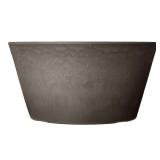 PSW Pot Collection TD25DC Plastic/Stone/Wood Composite Shallow Bulb Pan - No Drainage Hole (Drillable), Planter for Succulents, Bonsai, Fairy Gardens, Herbs, 10-inch, Dark Charcoal