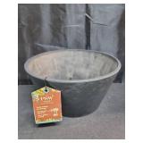 PSW Pot Collection TD25DC Plastic/Stone/Wood Composite Shallow Bulb Pan - No Drainage Hole (Drillable), Planter for Succulents, Bonsai, Fairy Gardens, Herbs, 10-inch, Dark Charcoal