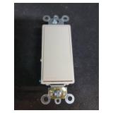 Leviton 5621-2T Rocker Switch Decora Single-Pole 20 Amp 120/277 VAC Self-Grounding Commercial Grade Back and Side Wired - Light Almond