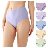 Battewa Quick Dry Incontinence Underwear for Women High Waisted Leak Proof Panties Washable Postpartum Bladder Control Cotton Briefs (Multicolor, Large, 5 Pack) Colors May Vary