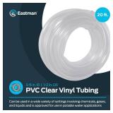 Eastman 3/8 Inch ID (1/2 Inch OD) PVC Clear Vinyl Tubing, 20 Foot Length, 98566