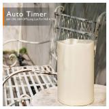 Homemory 6\" x 9\" Extra Large Outdoor Waterproof Candle with Auto 6-Hour Timer, No Remote, Ivory Plastic Made, Long Last for Half A Year
