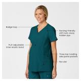 Wink Scrubs for Women, W123, Maternity V-Neck Tops with 5 Pockets Caribbean, XL