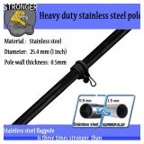 7FT Flag Pole Kit,Stainless Steel Heavy Duty Black American US Flagpole, Rustproof for Outdoor Garden Roof Walls Yard (Without Bracket)