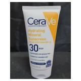 CeraVe 100% Mineral Sunscreen SPF 30 with Zinc Oxide & Titanium Dioxide, Hyaluronic Acid & Ceramides, Oil Free, Non-Greasy, Hydrating Mineral Sunscreen For Body, 5 oz