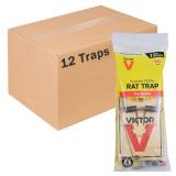 Victor M205 Wide Pedal Humane Snap Rat Traps Indoor for Home, Plastic Pedal, Sustainably Sourced FSC Wood - 12 Wooden Traps