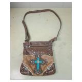 Western Style Cross Embellished Shoulder Bag