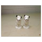 White Ceramic Dog Salt and Pepper Shakers