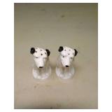 White Ceramic Dog Salt and Pepper Shakers