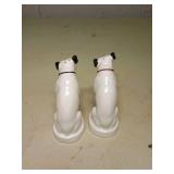 White Ceramic Dog Salt and Pepper Shakers
