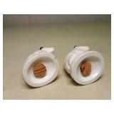 White Ceramic Dog Salt and Pepper Shakers