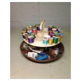 Two-Tier Thread Organizer with Sewing Supplies