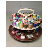 Two-Tier Thread Organizer with Sewing Supplies