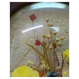 Round Wooden Frame with Pressed Wildflower Display