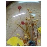 Round Wooden Frame with Pressed Wildflower Display