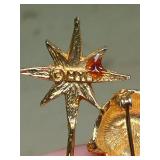 Gold Tone Angel with Crystal Star Wand Brooch