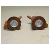 Wooden Coffee Pot Salt and Pepper Shaker Set