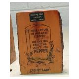 1966 Cowtown Trading Post Wooden salt and pepper shakers  - Cheney Lake