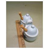 Houston Harvest Double Condiment Server with Wooden Spoons