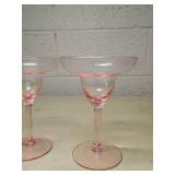 Pink Crystal Martini Glasses Set of 4