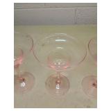 Pink Crystal Martini Glasses Set of 4