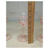Pink Crystal Martini Glasses Set of 4