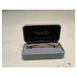 Christian Dior Gold Tone Tie Clip with Box