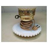 Hobnail Milk Glass Table Lamp
