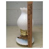 Hobnail Milk Glass Table Lamp