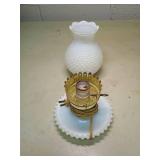 Hobnail Milk Glass Table Lamp