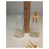 Pyrex Glass Salt and Pepper shakers  with Gold Butterfly Pattern