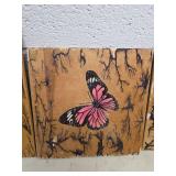 Hand-Painted Wood Art Triptych - Nature and Anime Scene