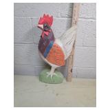 Hand Carved Wooden Rooster Figure
