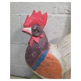 Hand Carved Wooden Rooster Figure