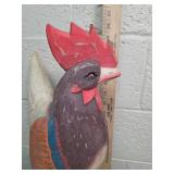Hand Carved Wooden Rooster Figure