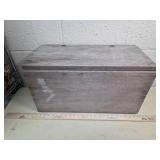 Rustic Wooden Storage Chest with Hinged Lid