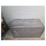 Rustic Wooden Storage Chest with Hinged Lid
