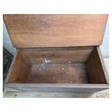 Rustic Wooden Storage Chest with Hinged Lid