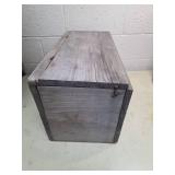 Rustic Wooden Storage Chest with Hinged Lid