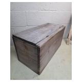 Rustic Wooden Storage Chest with Hinged Lid