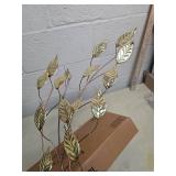 Gold Metal Leaf Branch Wall Art