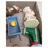 Flat of different Christmas decor