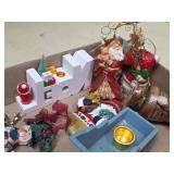 Flat of different Christmas decor