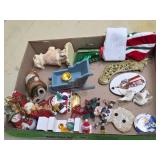 Flat of different Christmas decor