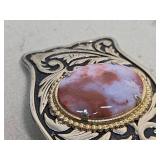 Western Style Pink Agate Belt Buckle