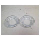 Lot of 2 clear crystal glass ash trays