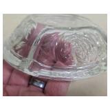 Lot of 2 clear crystal glass ash trays